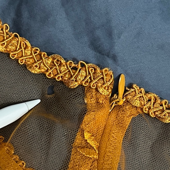 Nanette Lepore Goldenrod Shift Dress with Lace Overlay - Picture 6 of 6